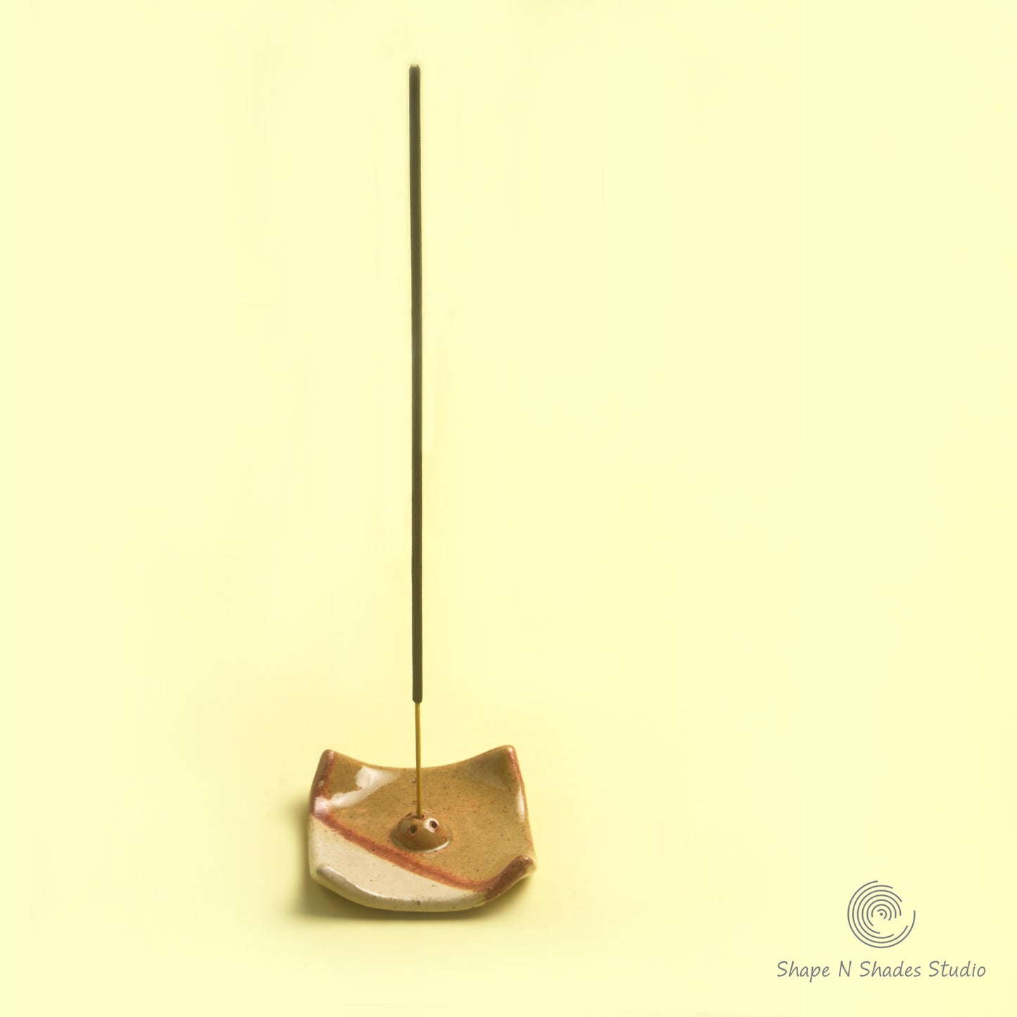 Handmade Ceramic Small Square Shape Incens Stick Holder