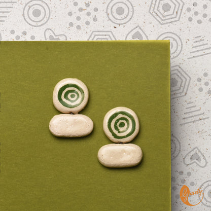 Retro Doodle Earrings Collection-Mod Circles Studs -E7