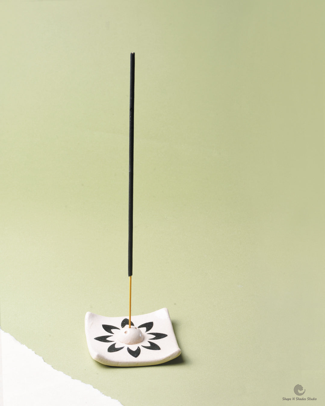 Handmade Ceramic Small Square Shape Incens Stick Holder