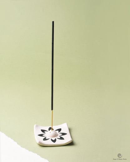 Handmade Ceramic Small Square Shape Incens Stick Holder