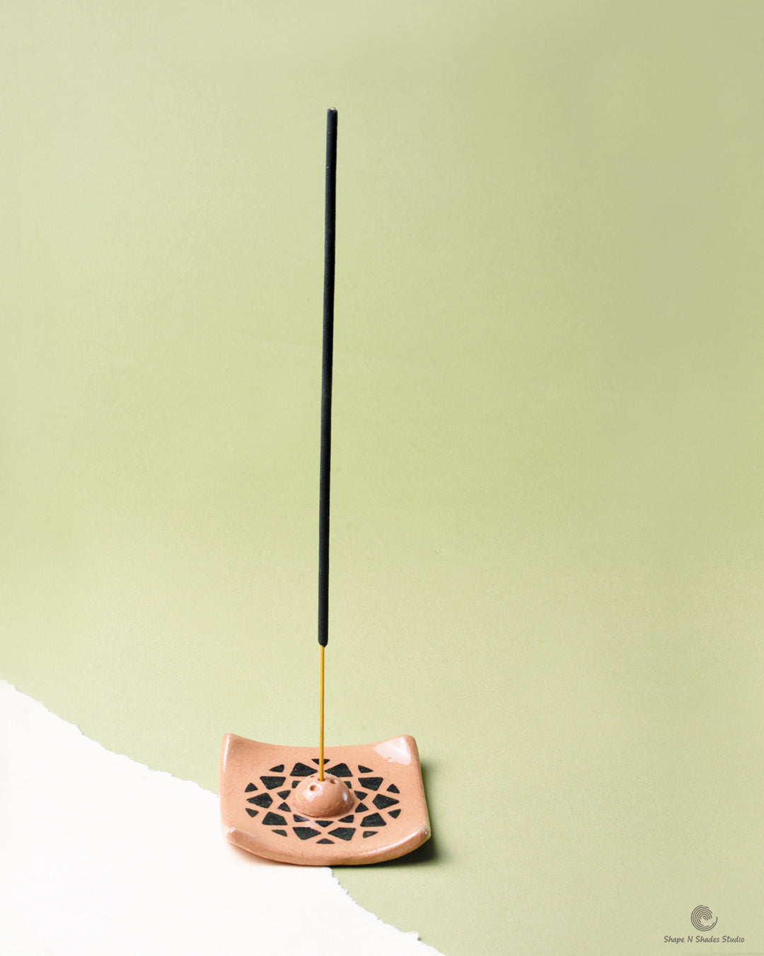 Handmade Ceramic Small Square Shape Incens Stick Holder