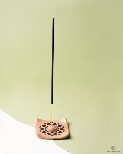 Handmade Ceramic Small Square Shape Incens Stick Holder