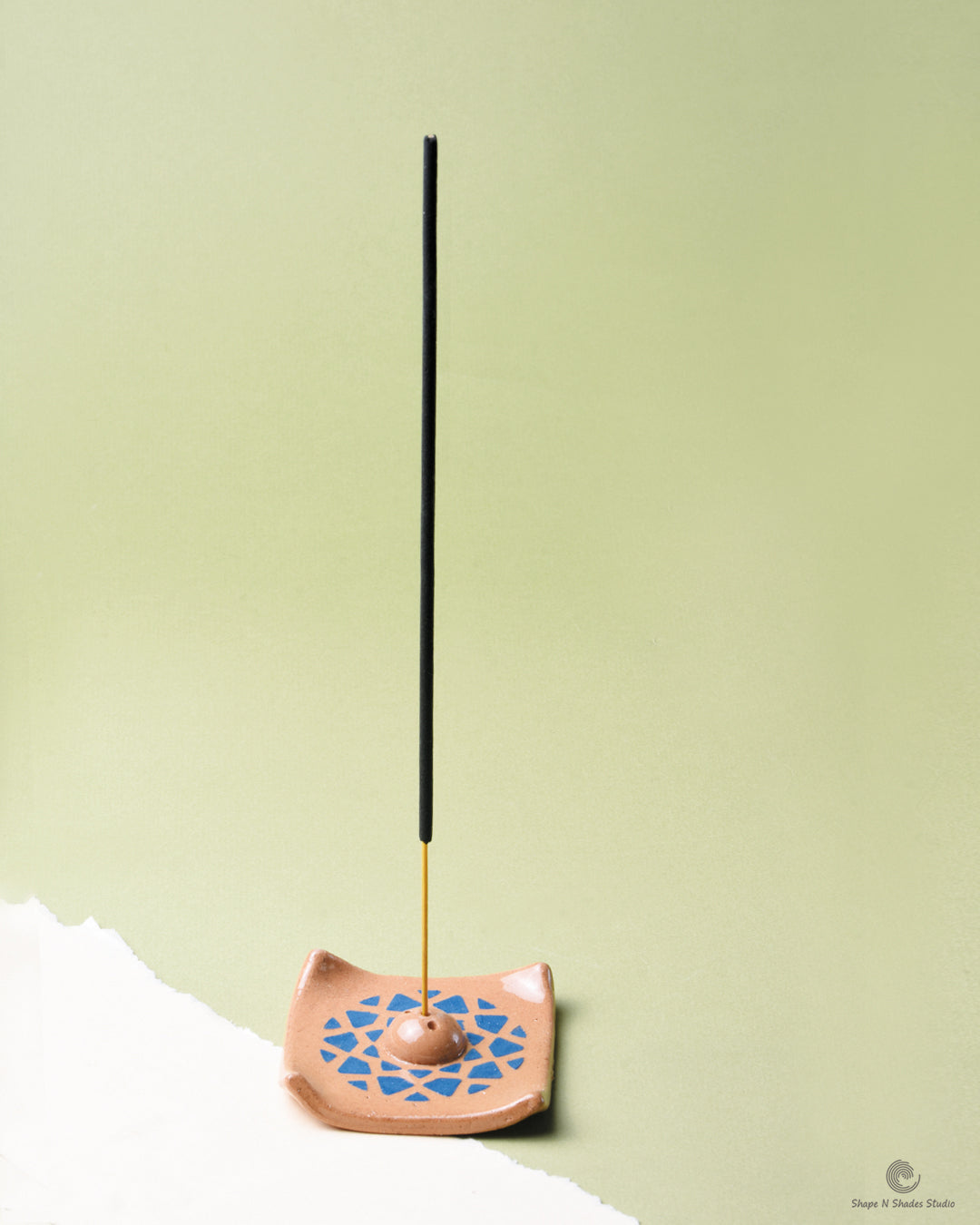 Handmade Ceramic Small Square Shape Incens Stick Holder
