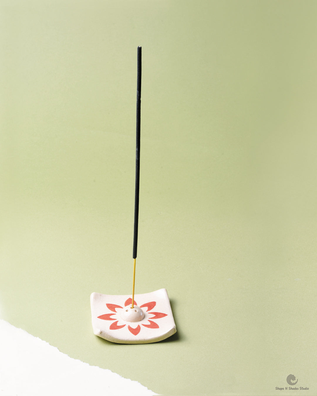 Handmade Ceramic Small Square Shape Incens Stick Holder