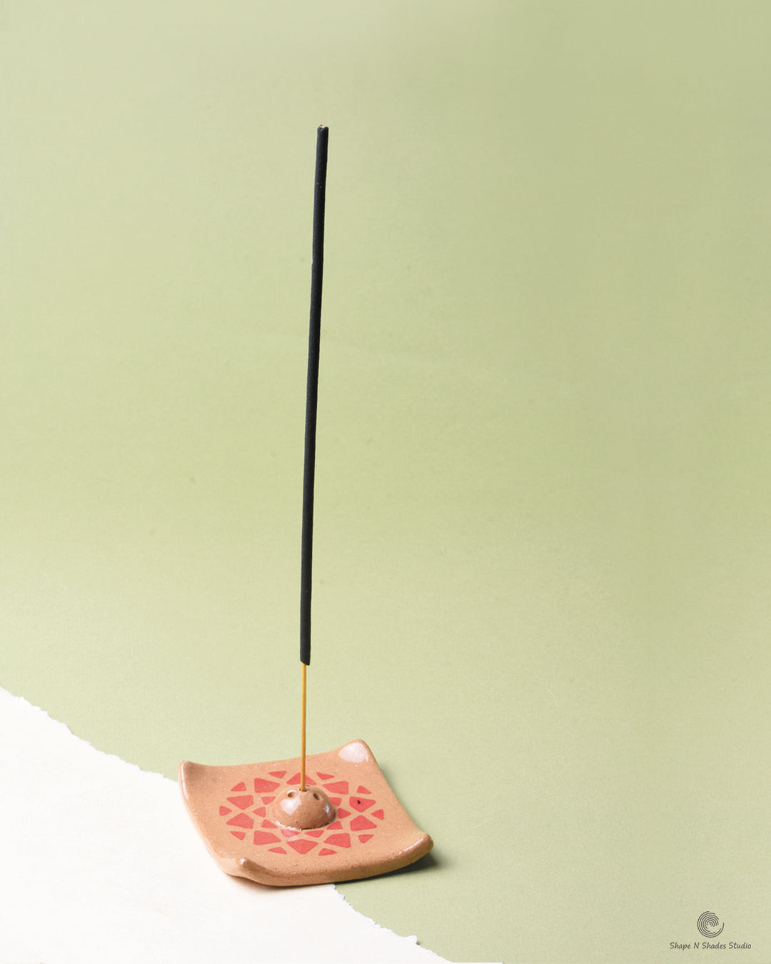 Handmade Ceramic Small Square Shape Incens Stick Holder
