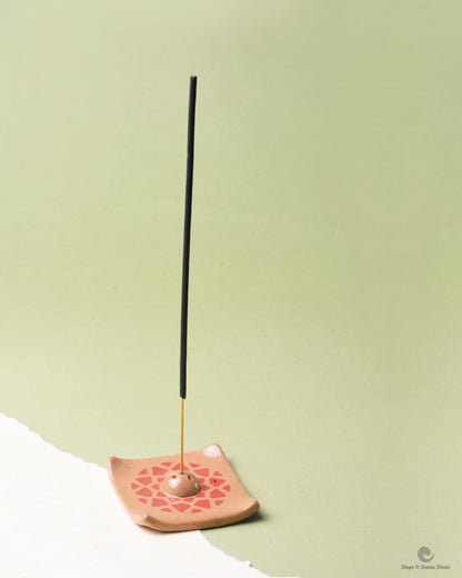 Handmade Ceramic Small Square Shape Incens Stick Holder